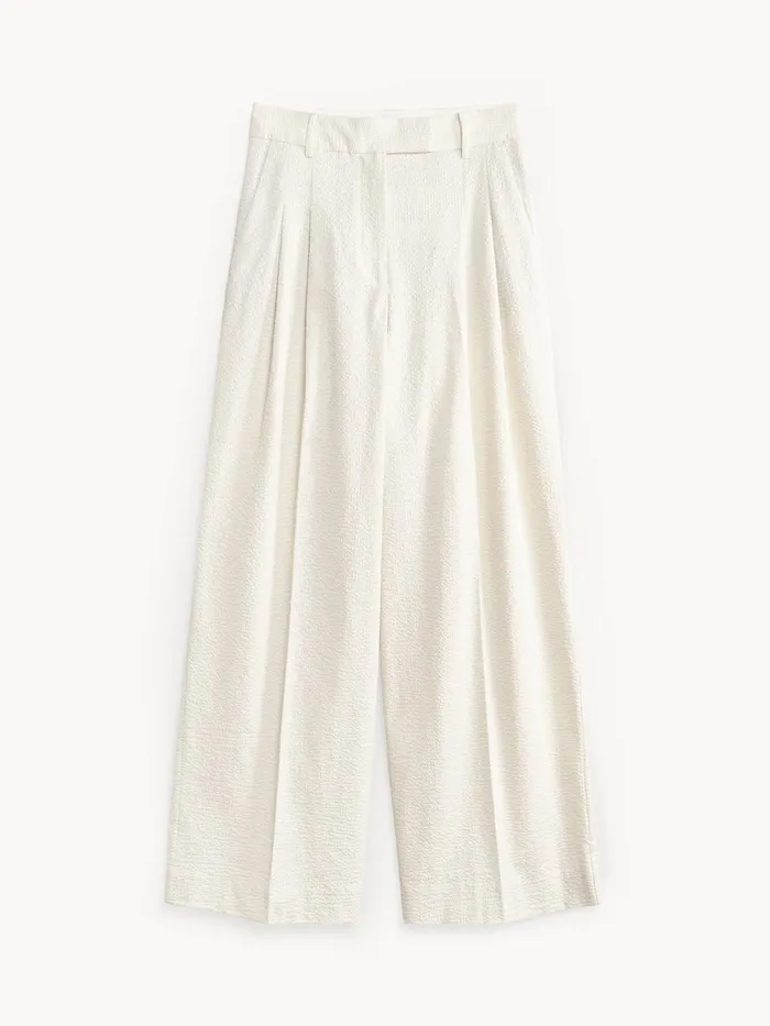 Trousers Women By Malene Birger Cymbaria HighWaist Trousers Soft White