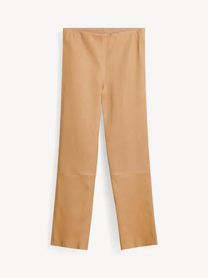 Trousers Women By Malene Birger Florentina Leather Trousers Raw Sugar