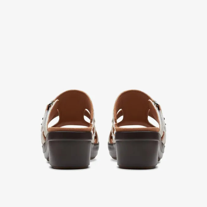 Tuleah Jane Off White Leather Women Clarks Sandals and Flip Flops