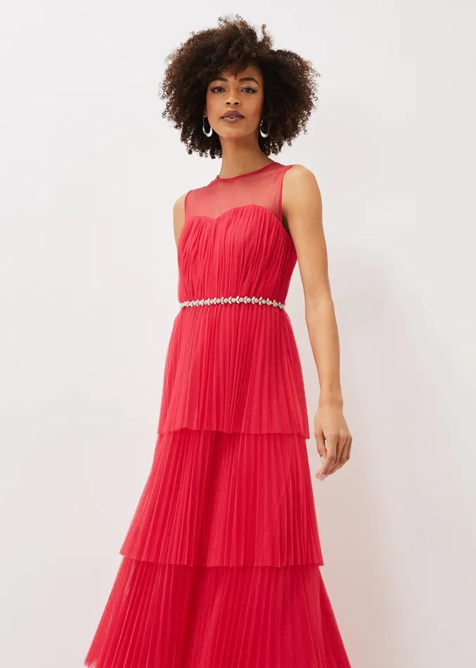 Tulisa Tulle Maxi Dress Lipstick Women Phase Eight Dresses