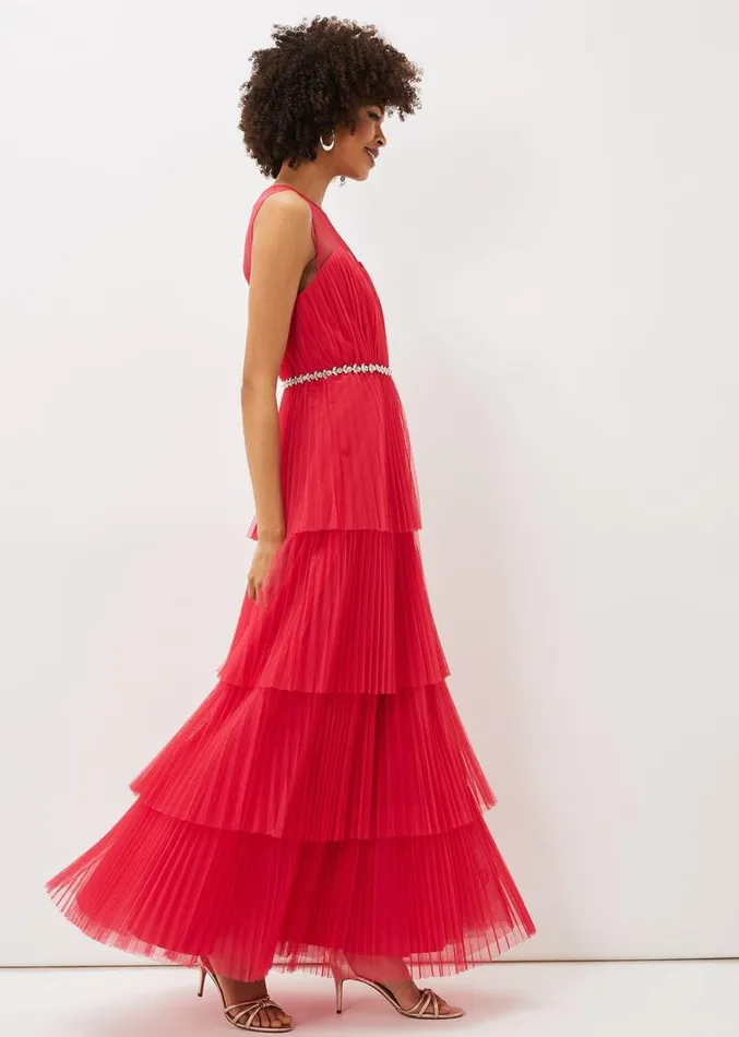 Tulisa Tulle Maxi Dress Lipstick Women Phase Eight Dresses