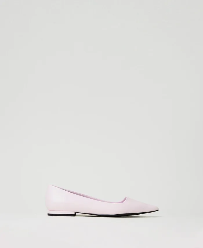 Twinset Ballerina Shoes With Tampered Toe Pink Tulle Women Ballet Flats And Loafers