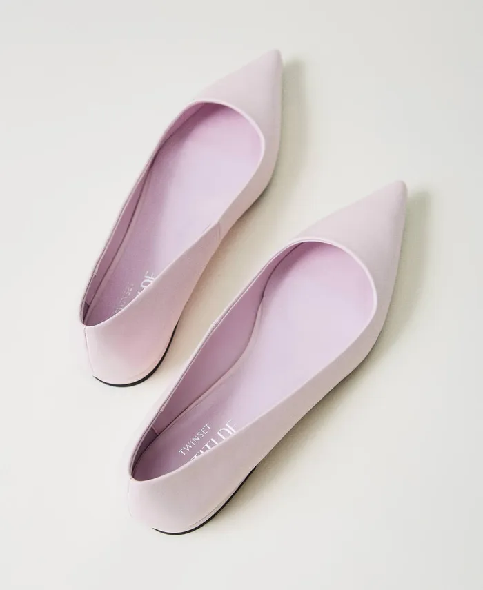 Twinset Ballerina Shoes With Tampered Toe Pink Tulle Women Ballet Flats And Loafers Twinset Ballerina Shoes With Tampered Toe Pink Tulle Women Ballet Flats And Loafers