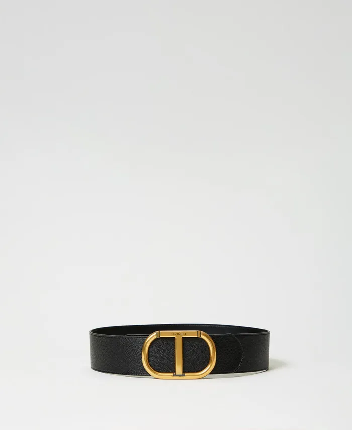 Twinset Belt With Oval T Maxi Buckle Black Women Belts