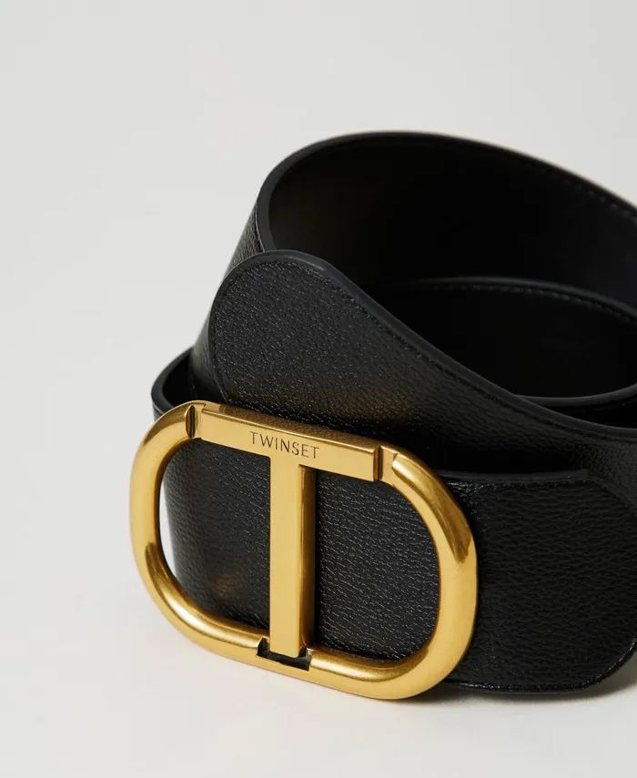 Twinset Belt With Oval T Maxi Buckle Black Women Belts