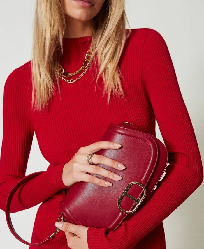 Twinset Brera039 Shoulder Bag With Oval T Fastener Venetian Red Women Handbags Twinset Brera039 Shoulder Bag With Oval T Fastener Venetian Red Women Handbags