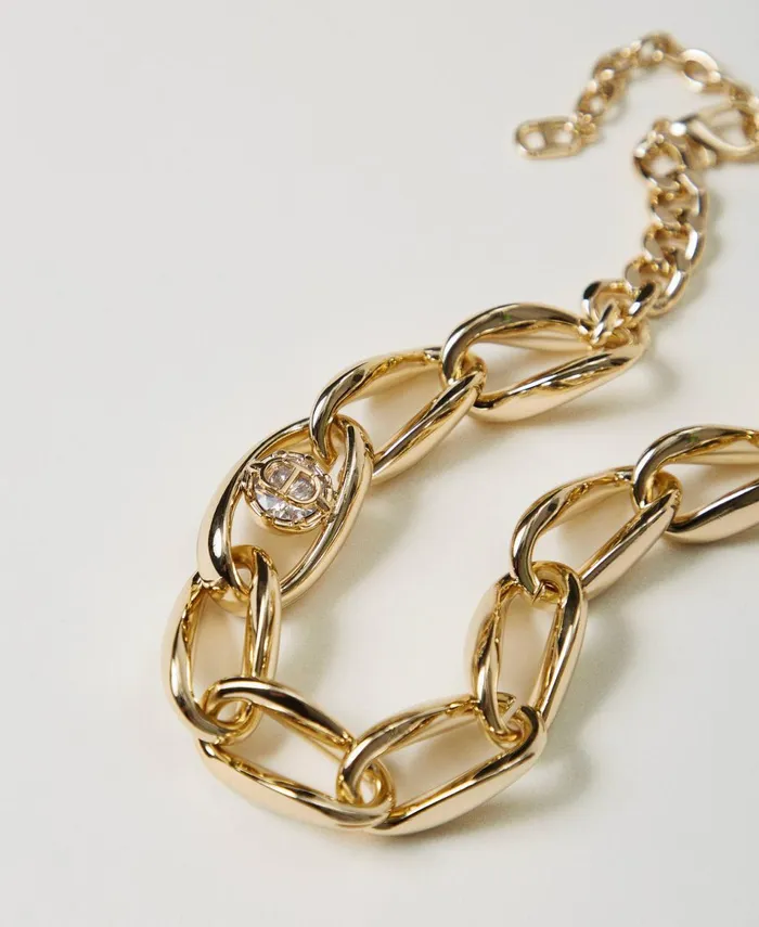 Twinset Chain Design Choker New Gold Women Jewellery Twinset Chain Design Choker New Gold Women Jewellery