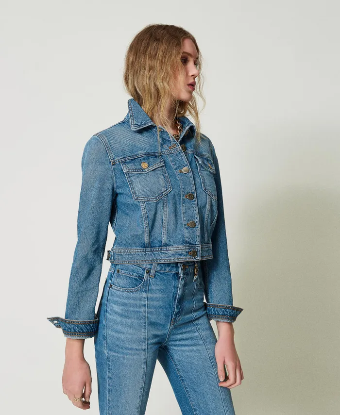 Twinset Denim Jacket With Pockets Denim Women Jackets And Outerwear