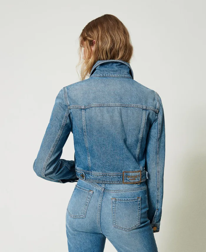 Twinset Denim Jacket With Pockets Denim Women Jackets And Outerwear