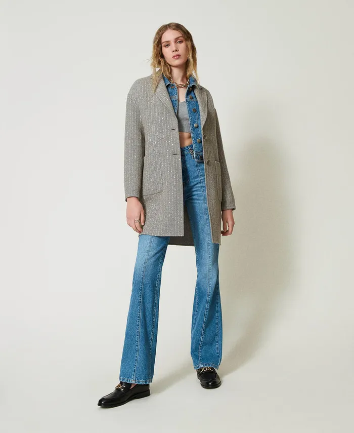 Twinset Denim Jacket With Pockets Denim Women Jackets And Outerwear