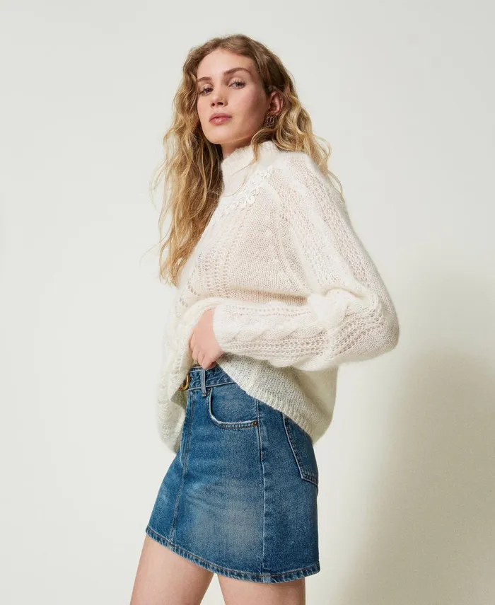 Twinset Denim Miniskirt With Belt Denim Women Skirts Twinset Denim Miniskirt With Belt Denim Women Skirts