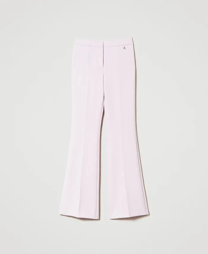 Twinset Flared Cady Crpe Trousers Pink Tulle Women Suits And Sets Twinset Flared Cady Crpe Trousers Pink Tulle Women Suits And Sets