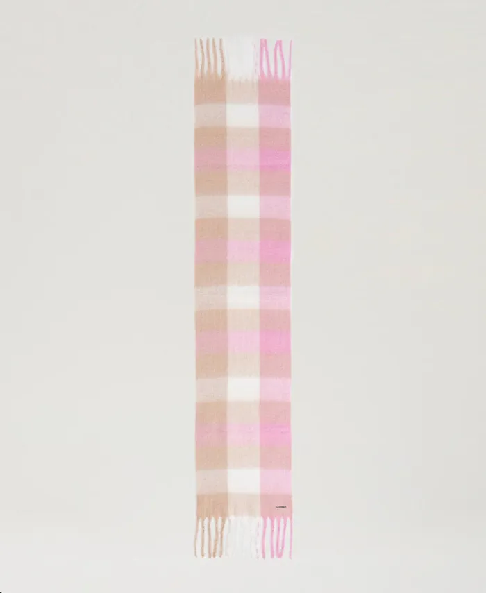 Twinset Jacquard Wool Cloth Stole Les Beiges Prism Pink Multicolour Check Women Scarves Twinset Jacquard Wool Cloth Stole Les Beiges Prism Pink Multicolour Check Women Scarves