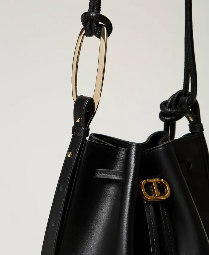 Twinset Jane039 Leather Bucket Bag Black Women Cross Body Bags Twinset Jane039 Leather Bucket Bag Black Women Cross Body Bags