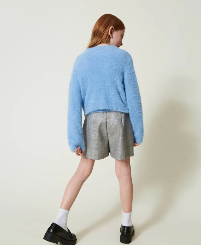 Twinset Jumper And Cardigan With Oval T Button Frozen Fjord Light Blue Girl Jumpers And Cardigans Twinset Jumper And Cardigan With Oval T Button Frozen Fjord Light Blue Girl Jumpers And Cardigans