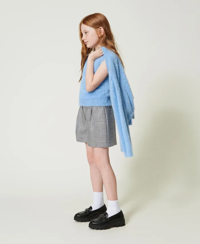Twinset Jumper And Cardigan With Oval T Button Frozen Fjord Light Blue Girl Jumpers And Cardigans Twinset Jumper And Cardigan With Oval T Button Frozen Fjord Light Blue Girl Jumpers And Cardigans