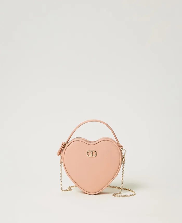 Twinset Mon Amour HeartShaped Shoulder Bag Powder Pink Women Handbags