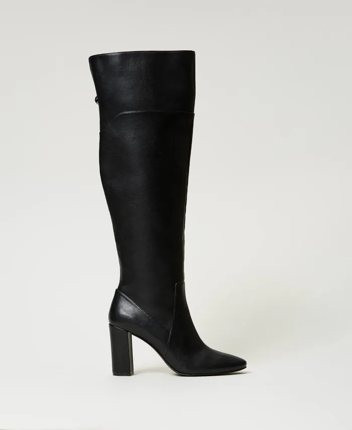 Twinset OverTheKnee Boots Black Women Heels