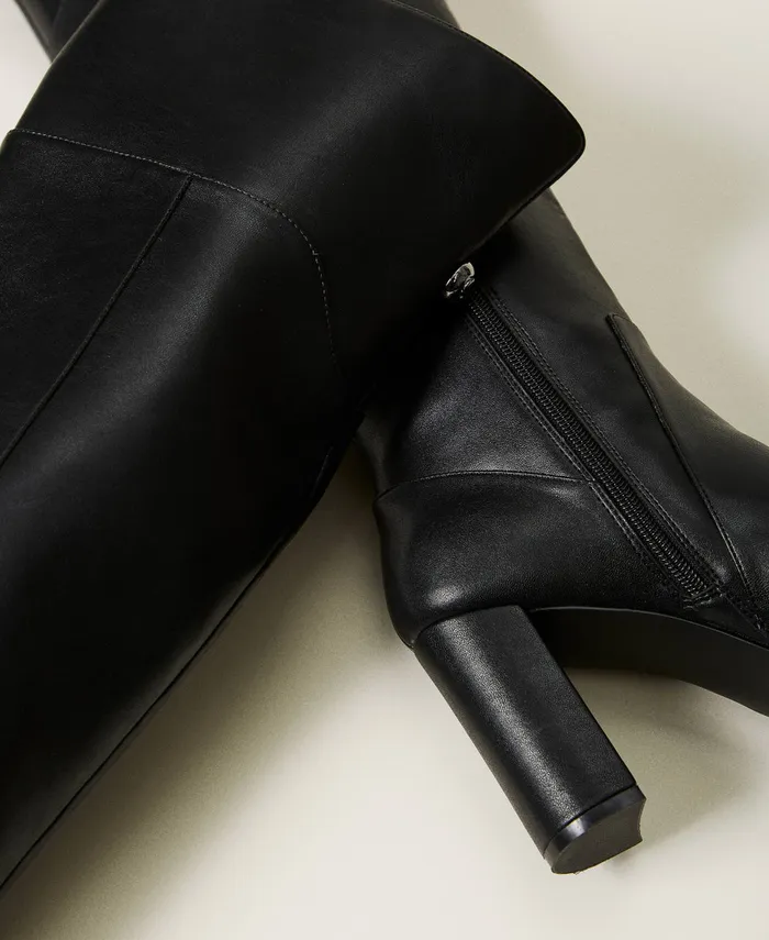 Twinset OverTheKnee Boots Black Women Heels Twinset OverTheKnee Boots Black Women Heels