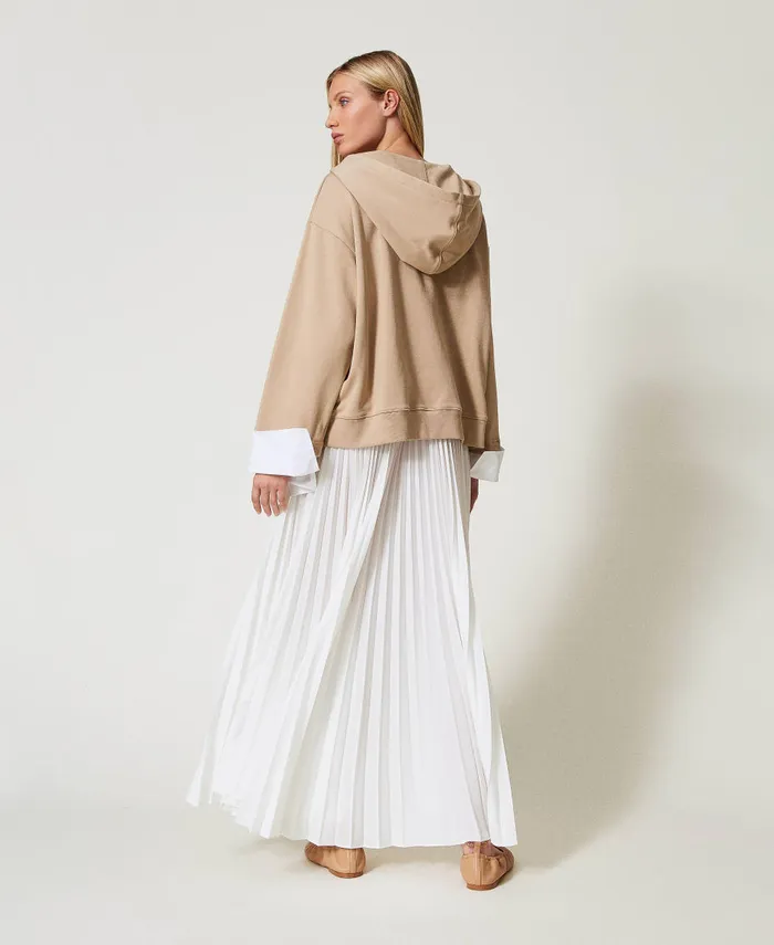 Twinset Pleated Crpe De Chine Long Skirt Mother Of Pearl Women Skirts Twinset Pleated Crpe De Chine Long Skirt Mother Of Pearl Women Skirts