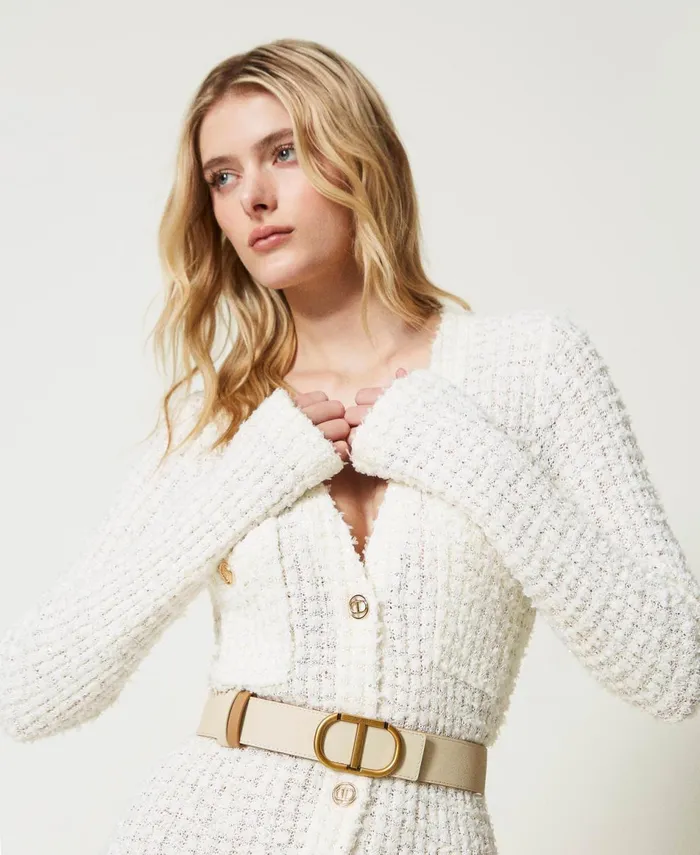 Twinset Reversible Leather Belt With Oval T Buckle Twotone pale Hemp Beige Ivory Women Belts Twinset Reversible Leather Belt With Oval T Buckle Twotone pale Hemp Beige Ivory Women Belts