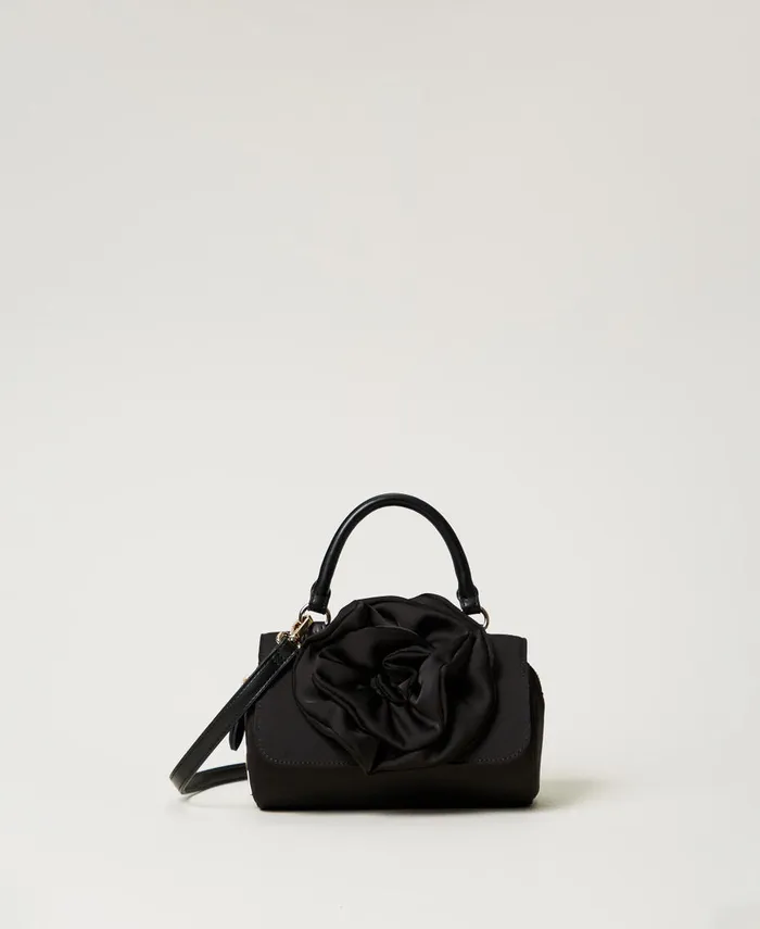 Twinset Shoulder Bag With Maxi Flower Black Women Handbags
