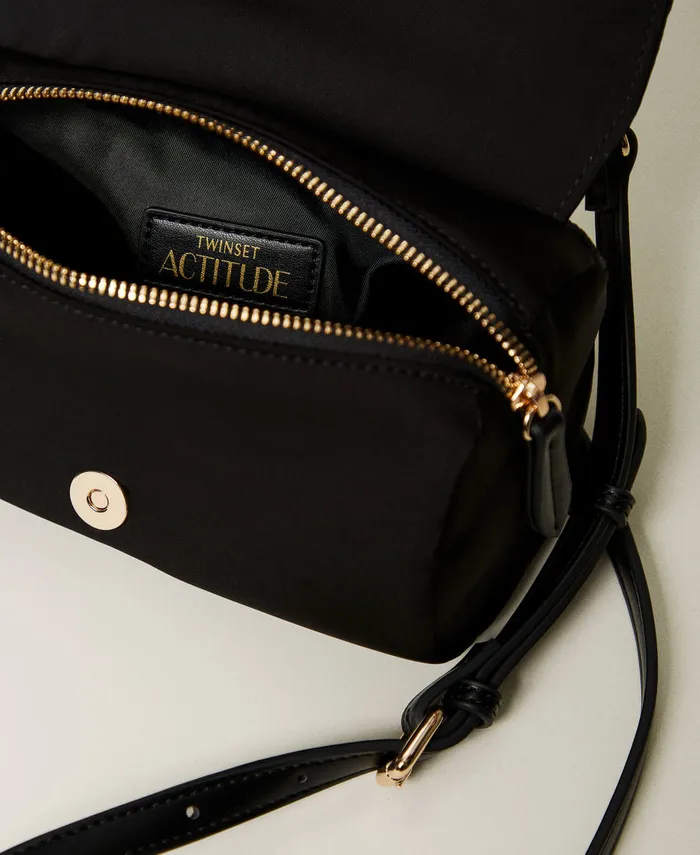 Twinset Shoulder Bag With Maxi Flower Black Women Handbags Twinset Shoulder Bag With Maxi Flower Black Women Handbags