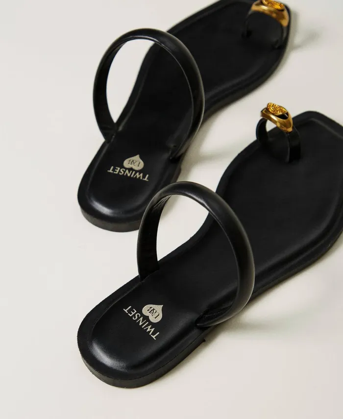 Twinset Slide Sandals With Jewel Detail Black Women Court Shoes And Sandals Twinset Slide Sandals With Jewel Detail Black Women Court Shoes And Sandals