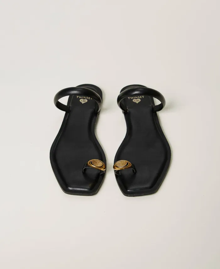Twinset Slide Sandals With Jewel Detail Black Women Court Shoes And Sandals Twinset Slide Sandals With Jewel Detail Black Women Court Shoes And Sandals