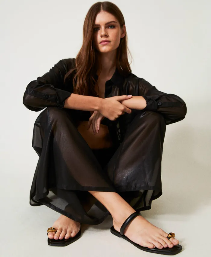 Twinset Slide Sandals With Jewel Detail Black Women Court Shoes And Sandals Twinset Slide Sandals With Jewel Detail Black Women Court Shoes And Sandals