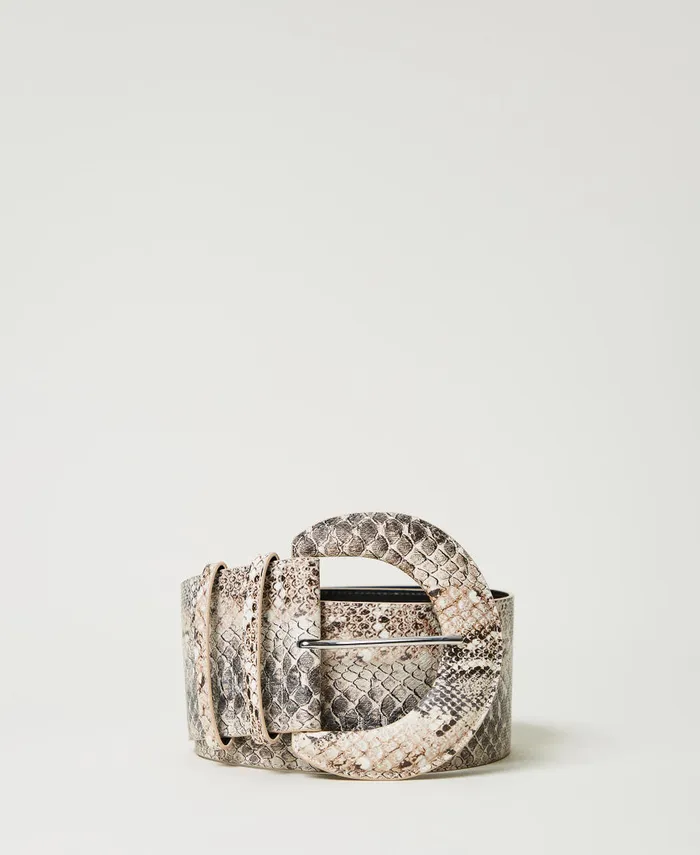 Twinset Snake Print High Waist Belt Soft Snake Print Women Belts