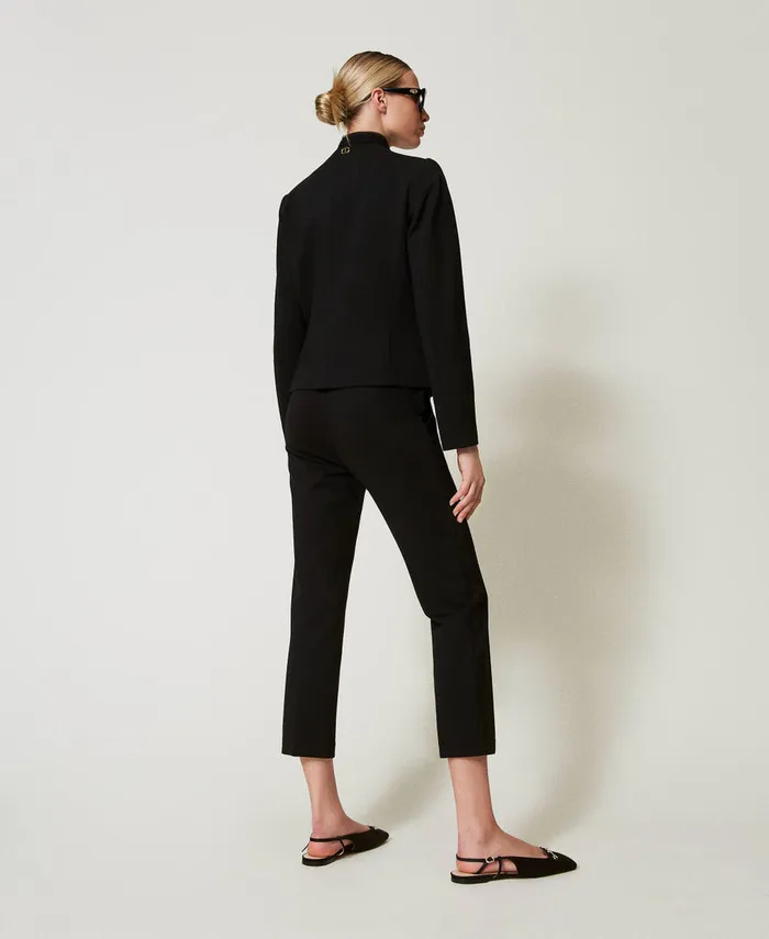 Twinset Trousers With Jewel Buttons Black Women Suits And Sets Twinset Trousers With Jewel Buttons Black Women Suits And Sets