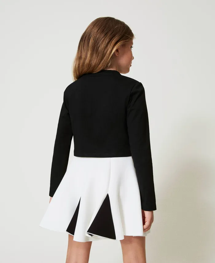 Twinset TwoTone Scuba Fabric Skirt Bicolour Off White Black Girl Skirts Twinset TwoTone Scuba Fabric Skirt Bicolour Off White Black Girl Skirts