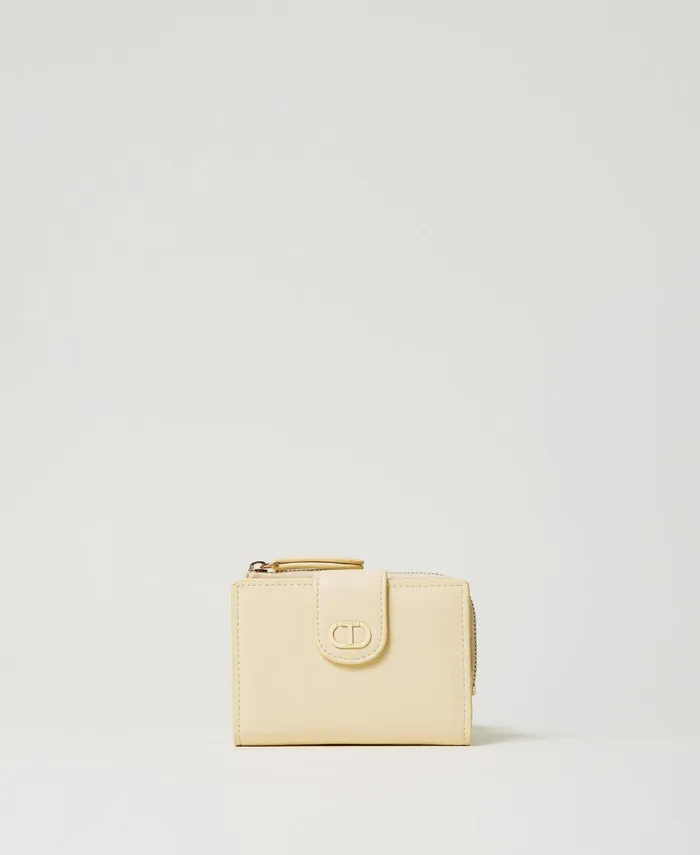 Twinset Wallet With Zip And Oval T Vanilla Women Wallets And Keyrings