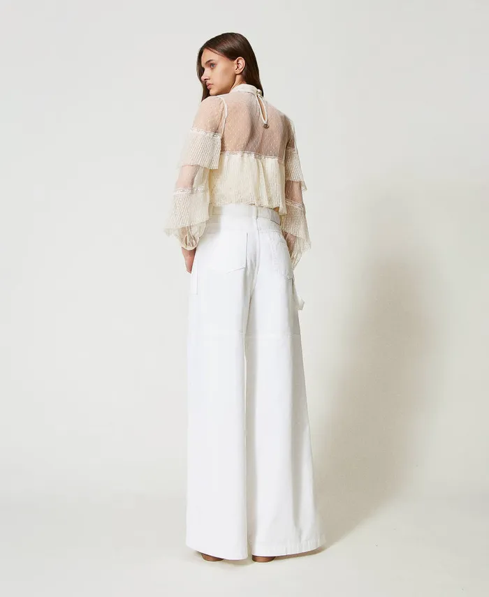 Twinset White Bull Denim Cargo Trousers White Snow Women Trousers Twinset White Bull Denim Cargo Trousers White Snow Women Trousers