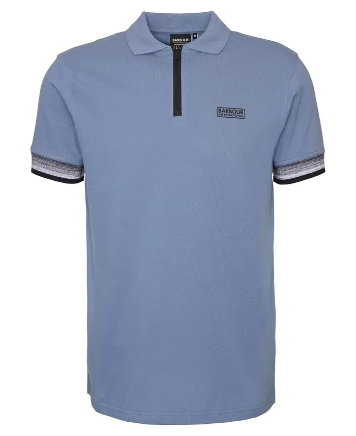 Twist Polo Shirt Flint Blue Men Barbour Polo Shirts