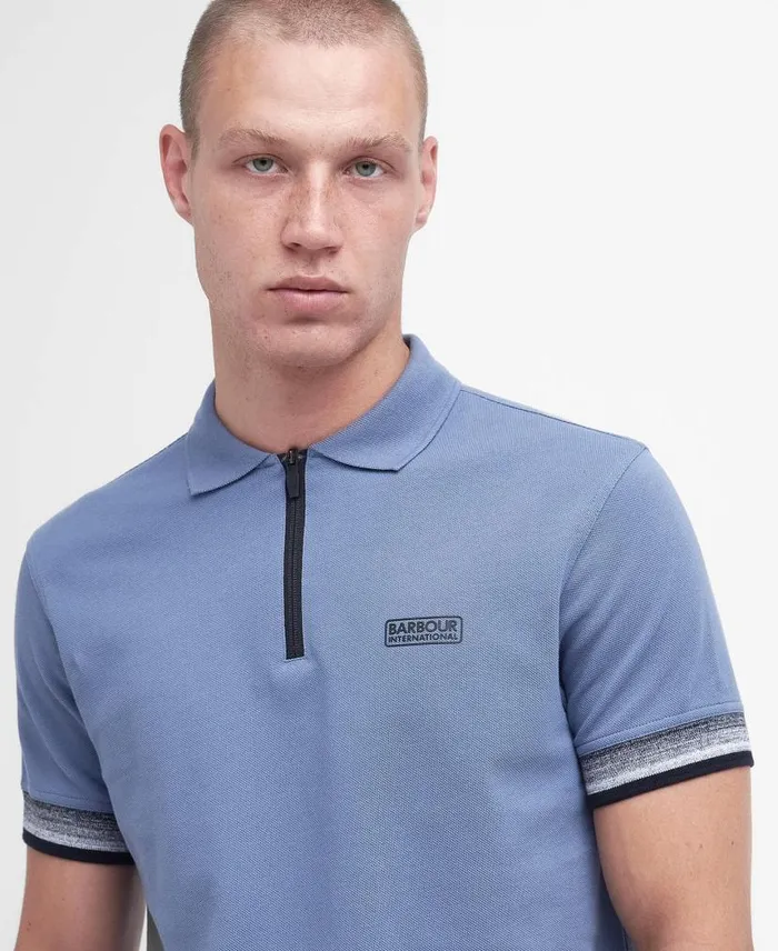 Twist Polo Shirt Flint Blue Men Barbour Polo Shirts