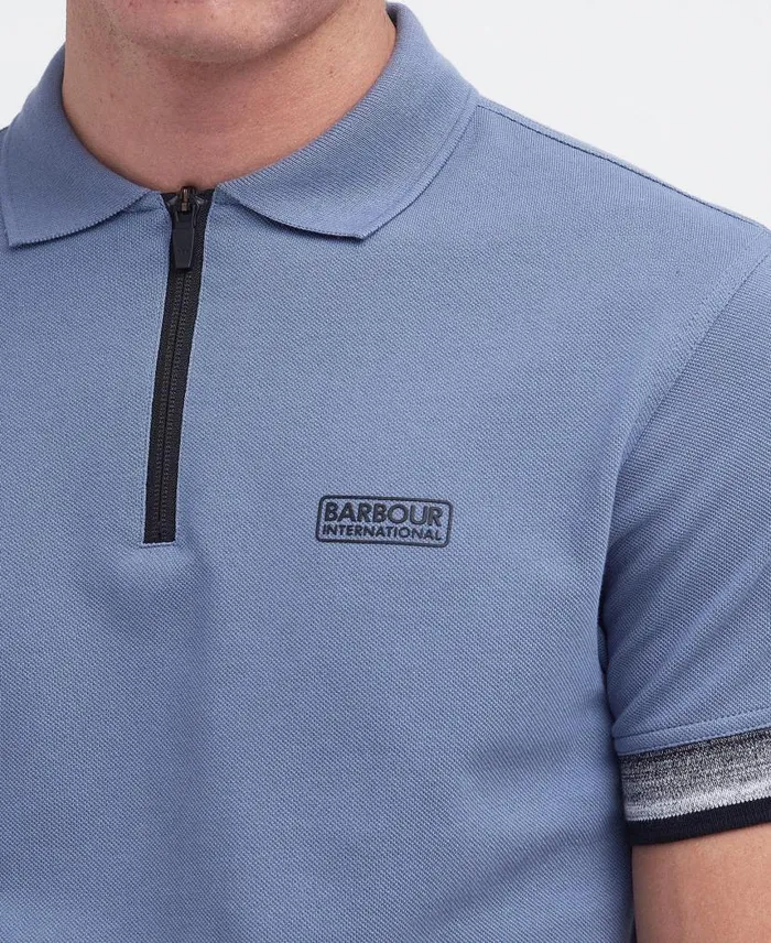 Twist Polo Shirt Flint Blue Men Barbour Polo Shirts