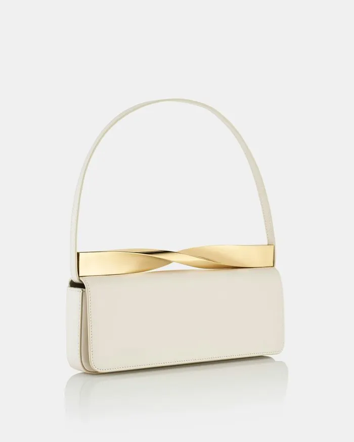 Twist Shoulder EW White Women Aquazzura Shoulder Bags Twist Shoulder EW White Women Aquazzura Shoulder Bags
