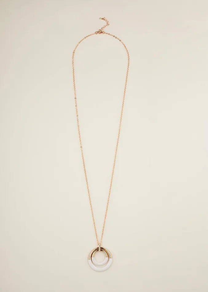 Two Colour Double Circle Long Necklace Gold Women Phase Eight Jewellery