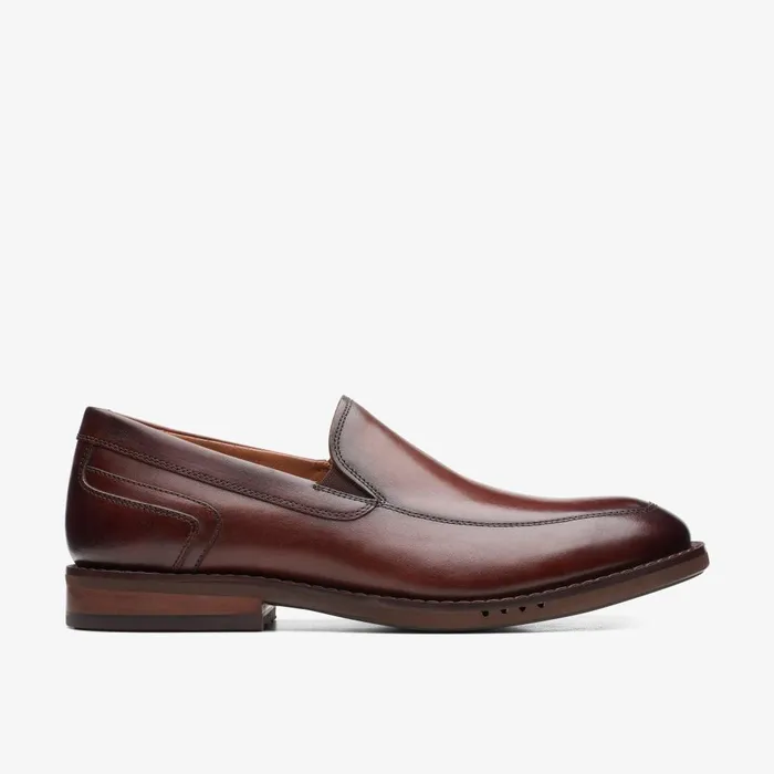 Un Hugh Step Brown Leather Men Clarks Dress Shoes