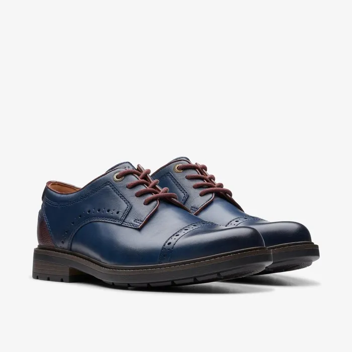 Un Shire Vibe Navy Combination Men Clarks Casual Dress Shoes