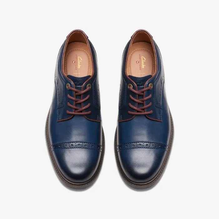 Un Shire Vibe Navy Combination Men Clarks Casual Dress Shoes