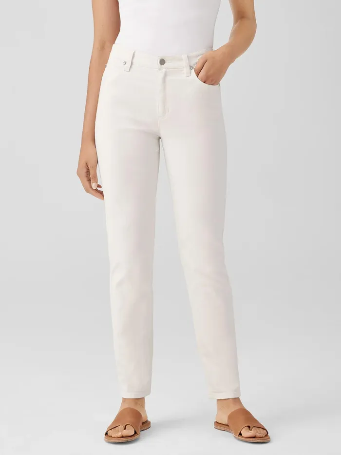 Undyed Organic Cotton Denim HighWaisted Jean Undyed Natural Women Eileen Fisher Denim
