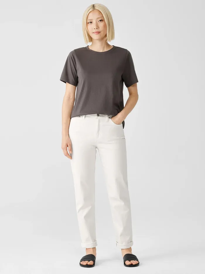 Undyed Organic Cotton Denim HighWaisted Jean Undyed Natural Women Eileen Fisher Denim