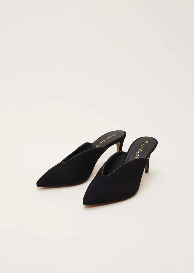 V Front Mule Shoe Black Women Phase Eight Occasion Shoes