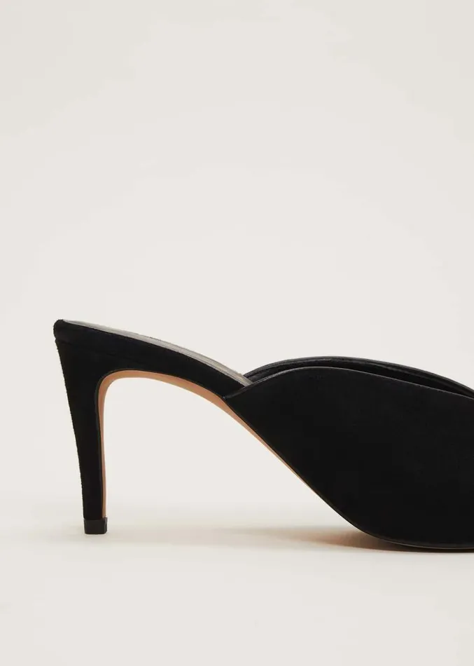 V Front Mule Shoe Black Women Phase Eight Occasion Shoes