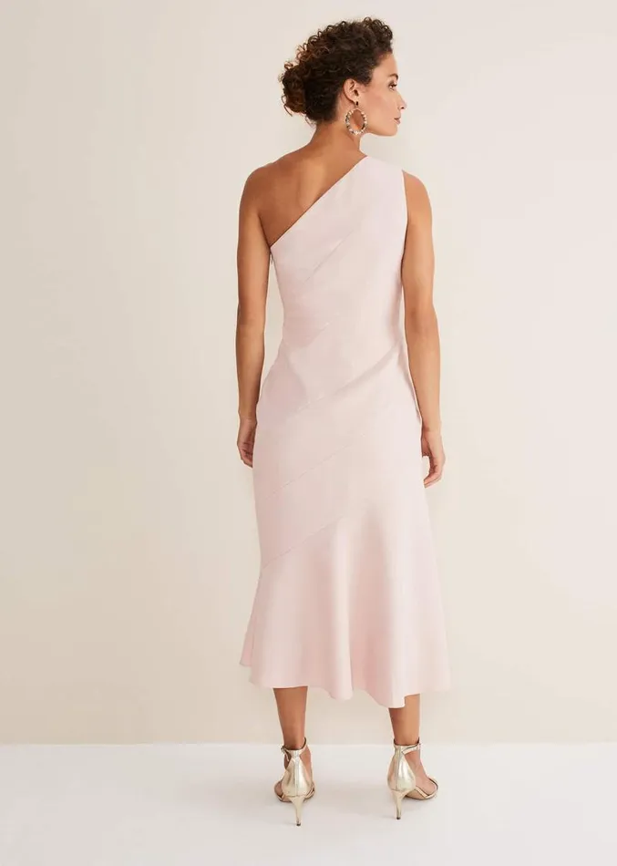 Valencia One Shoulder Midaxi Dress Petal Pink Women Phase Eight Dresses