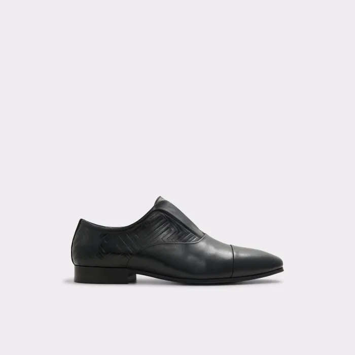 Valenti Black Leather Embossed Men ALDO Loafers and SlipOns
