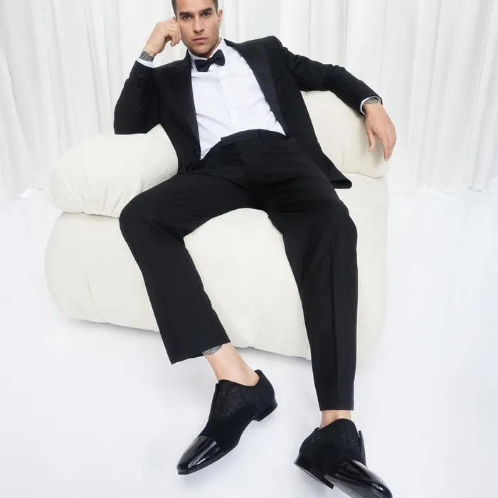Valenti Black Leather Embossed Men ALDO Loafers and SlipOns